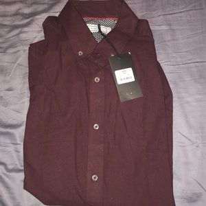 Wine color long sleeve button up